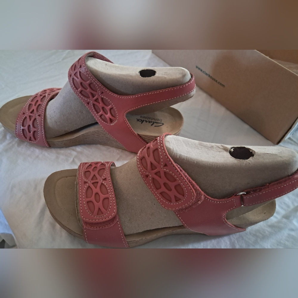 Clarks Red Sandals